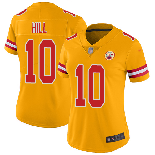 Women Kansas City Chiefs #10 Hill Tyreek Limited Gold Inverted Legend Football Nike NFL Jersey->kansas city chiefs->NFL Jersey
